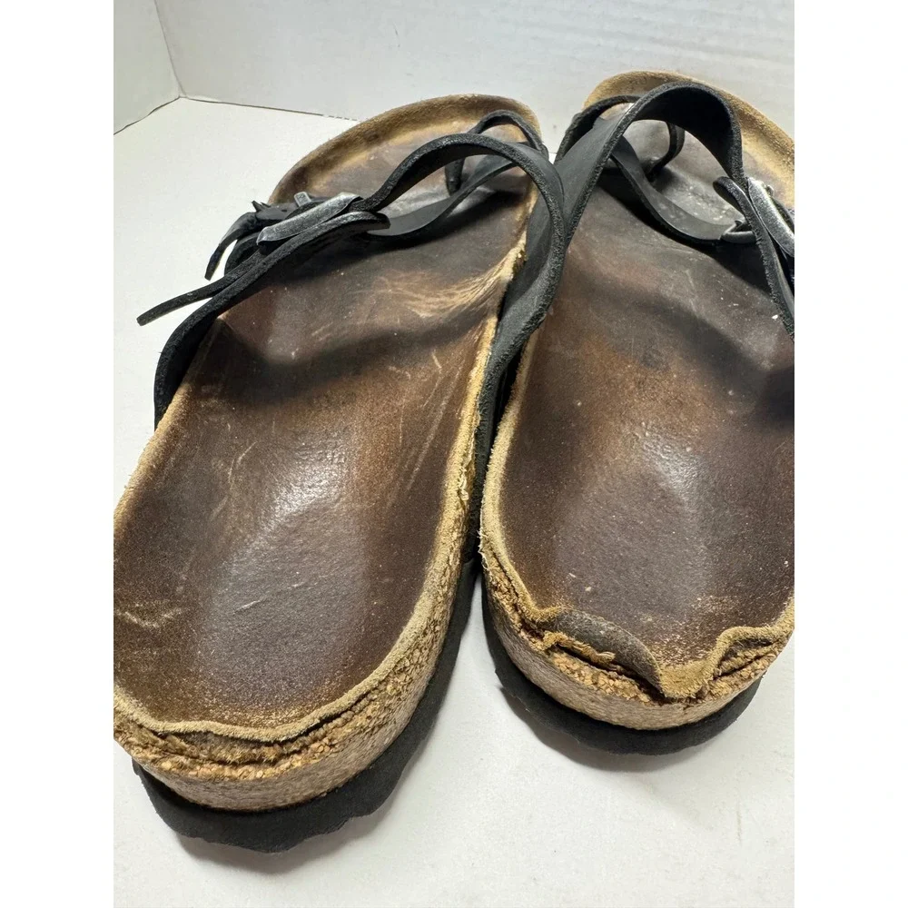 Birkenstock Mayari Black Birko-Flor Toe Loop Strappy Sandals Womens 41 10